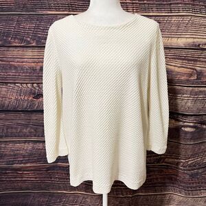 COS Women's Cream 3/4 Sleeves Top Size Medium